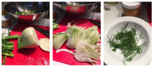 Preparing fennel bulb for recipe 3-panel-image